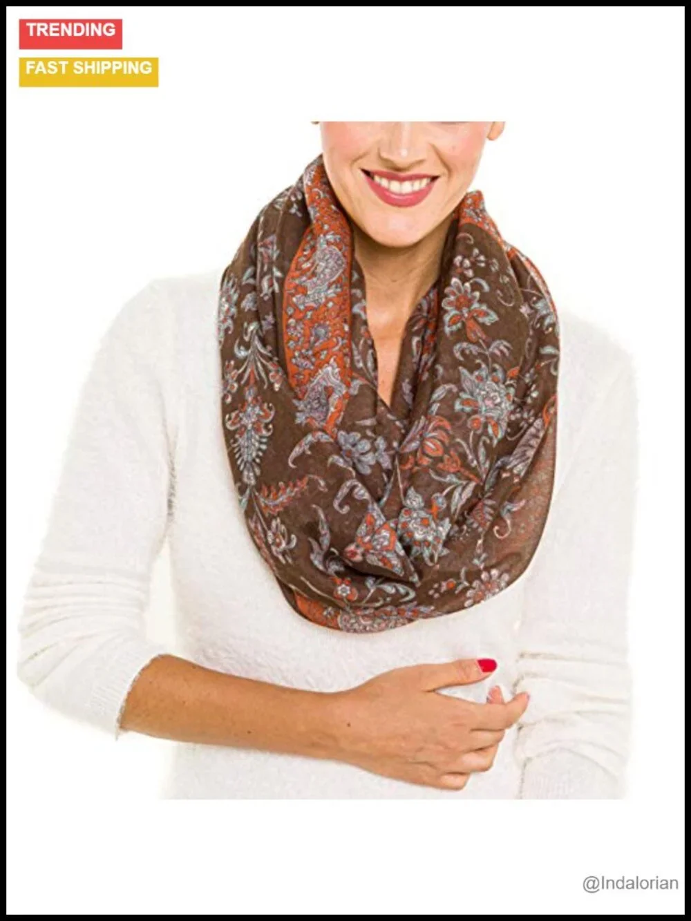 Infinity Scarf for Women Lightweight Fashion Scarf 100% Viscose Bamboo